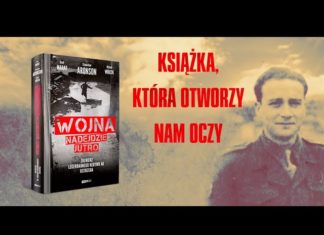 Stanisław Aronson i okładka książki Wojna nadejdzie jutro