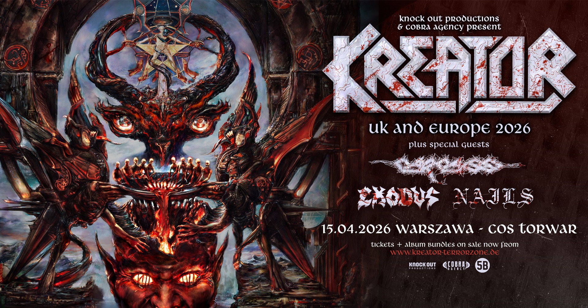 Kreator, Exodus i Carcass zagoszczą w Warszawie