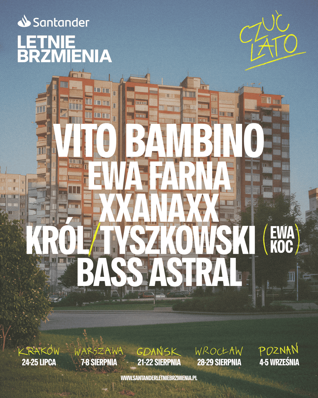 Czas znowu poczuć lato! Santander Letnie Brzmienia 2026 ogłasza daty, miasta i pierwszych artystów trasy