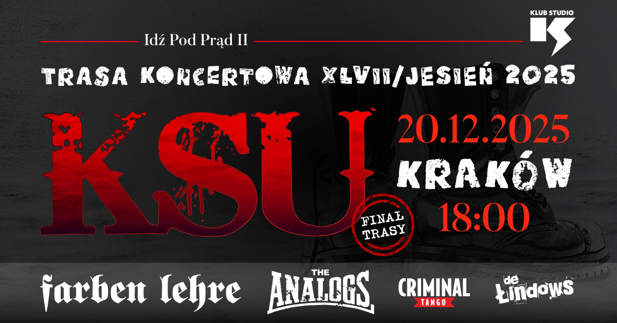KSU wystąpi w Klubie Studio! Punkowa legenda wraca do Krakowa