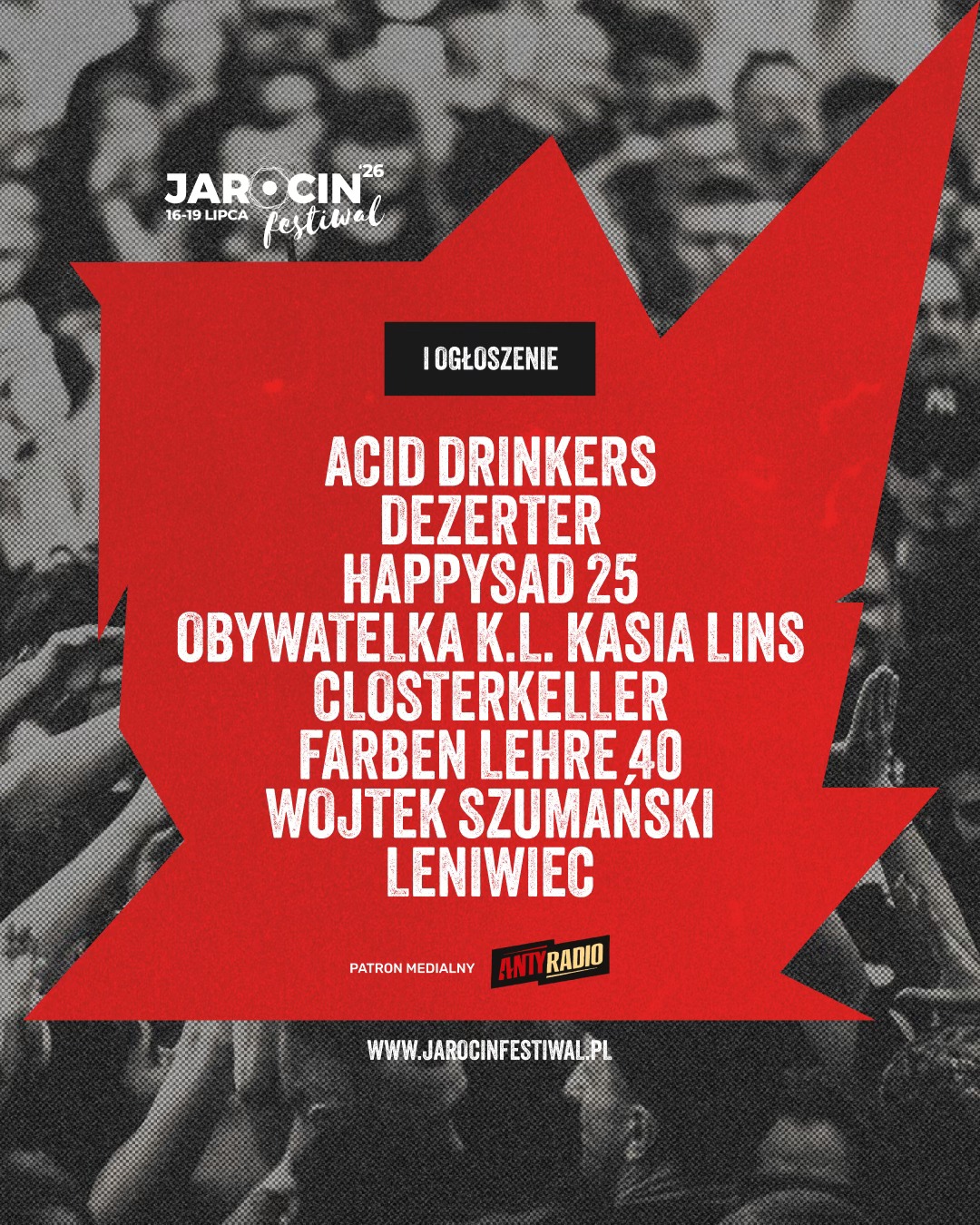 Jarocin Festiwal 2026 z pierwszym ogłoszeniem