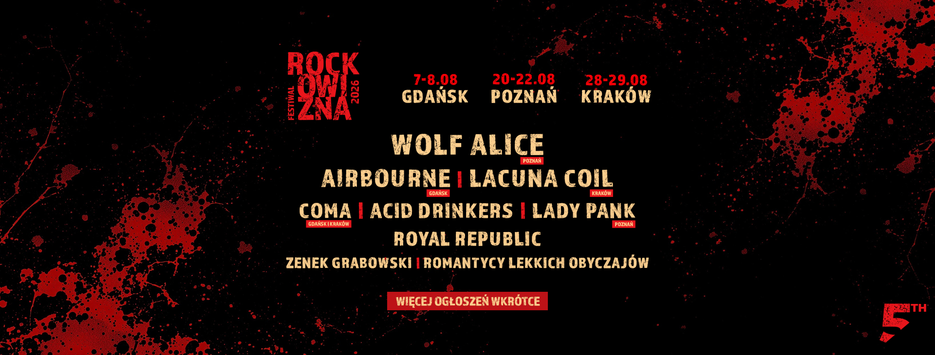 Ogłoszono kolejne gwiazdy Rockowizny 2026! [daty, miejsca, line-up]
