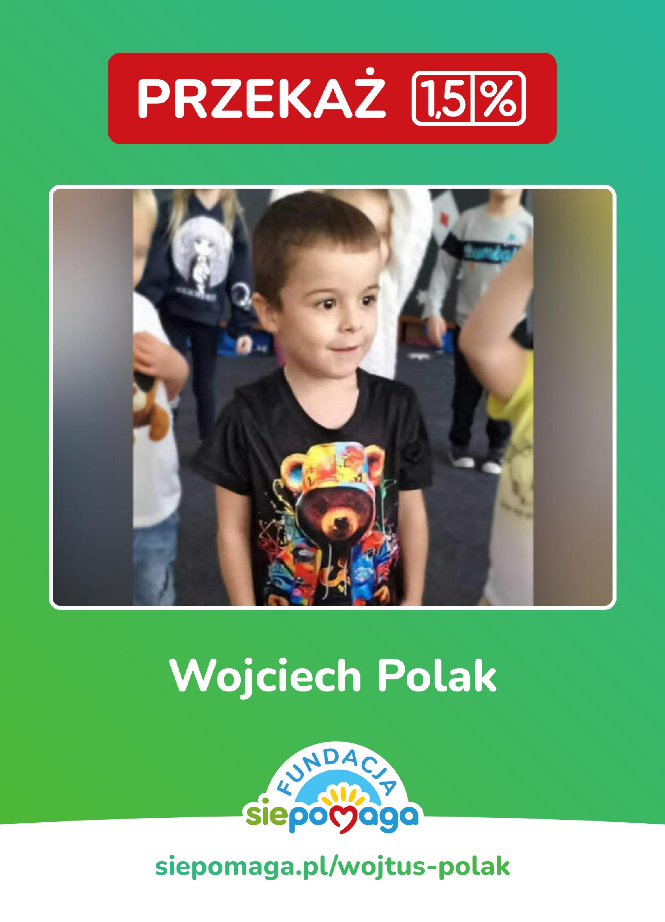 Wesprzyj Wojtusia Polaka – przekaz 1,5% podatku