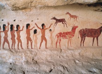 obrazek na ścianie jaskini