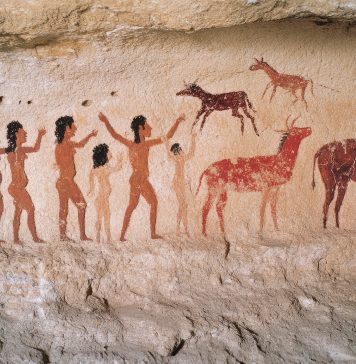 obrazek na ścianie jaskini