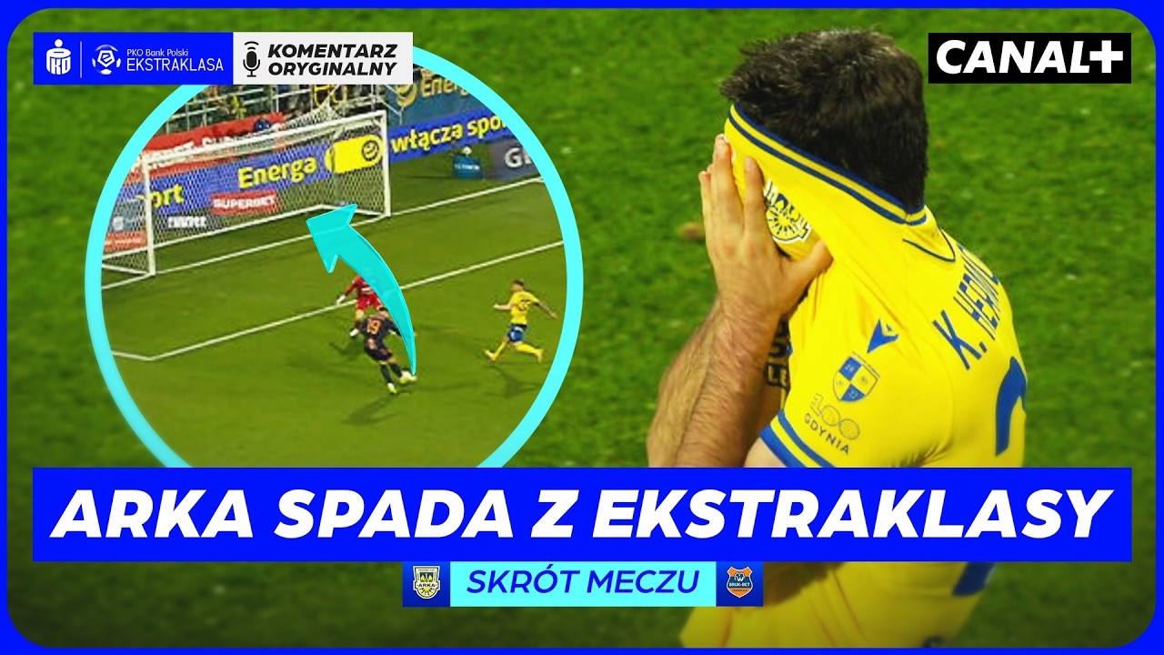 Arka Gdynia spada z Ekstraklasy – dramat w doliczonym czasie gry
