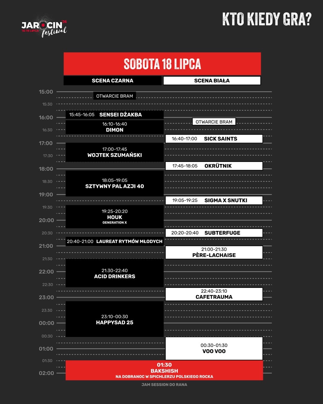 18 lipca sobota Jarocin Festiwal