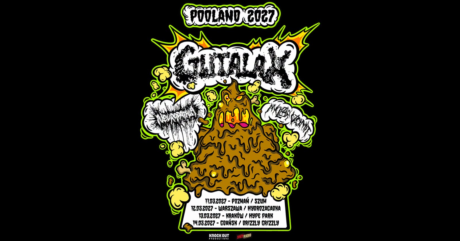 Gutalax, Neuropathia i Nuclear Vomit z czterema koncertami w Polsce
