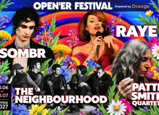 sombr, RAYE, The Neighbourhood i Patti Smith Quartet – artyści ogłoszeni na Open’er Festival 2027.