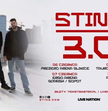 Sting podczas koncertu – trasa STING 3.0, cztery koncerty w Polsce w czerwcu 2027 roku.