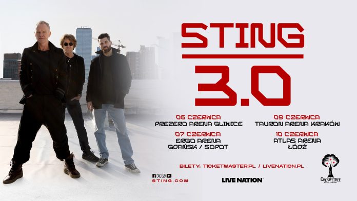 sting5 Sting podczas koncertu – trasa STING 3.0, cztery koncerty w Polsce w czerwcu 2027 roku.